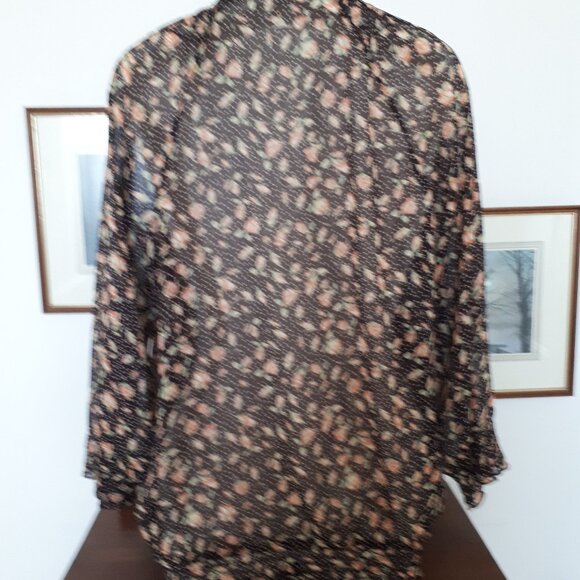 Top - Sz. M - Lady Dutch - Brown with floral pattern in coral/Green - Picture 3 of 5